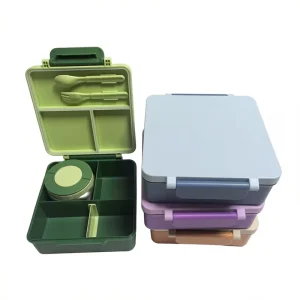 Food Grade Plastic Cute Bento Lunch Box Microwave Safe Food Container School Student Thermal Lunch Box with Cutlery