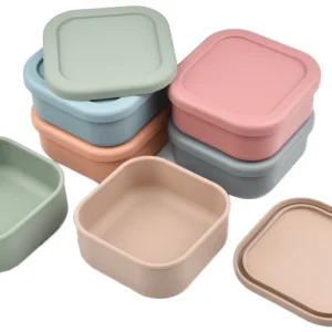 Food Grade Preservation Leak Proof Kitchen Organizer Food Container Storage Bento Boxes Silicone Lunch Box for Freezing