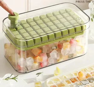 Food Grade Silicone PressType Ice CubeTray-Easy Push-Release Design,Stackable Layer Sets,BPA-Free