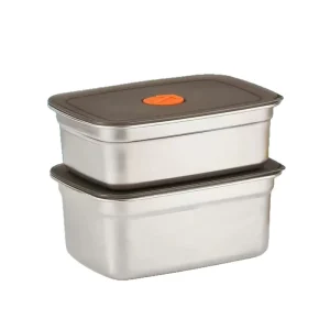 Food Grade Stainless Steel Lunch Box Plastic Lid 1 3L Capacity Freshness Preservation for Freezer Refrigerator Use