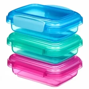 Food Storage Container Set 200ml Small Snack Jars BPA Free Plastic Plastic Lid Assorted Colors Set of 3