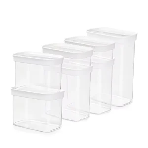 Food Storage Container With Durable Lid Stack Able Plastic Canister Kitchen Organization Food Sealed Container L