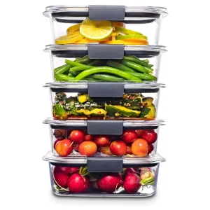 Food Storage Containers BPA Free Airtight Lids Ideal for Lunch Meal Prep Leftovers Set of 5