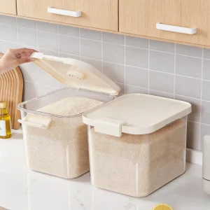 Food grade Plastic Rice Storage Container Nordic Design Kitchen Use Insect Proof Moisture Proof Sealed Large 20 Pound Rice Box