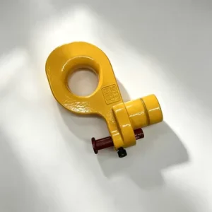 Forged Alloy Steel Gantry Crane Container Lifting Lug Tube Type Top Lifting Hook with Safety Pin Yellow Painted