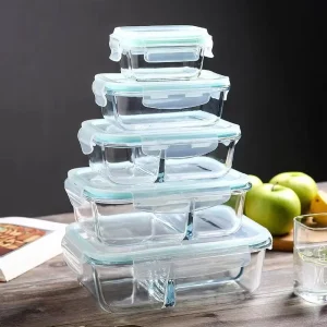 Freezer Safe Glass Food Storage Containers Glass Meal Prep Container for Lunch Pantry Kitchen Storage Box