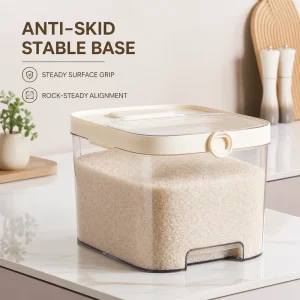 Freshness-minded 5L Rice Storage Bucket Food-Grade Plastic Insect-Proof Moisture-Proof Sealed Container