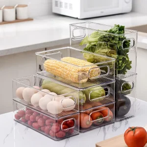 Fridge Food Pantry Freezer Plastic Refrigerator Organizer Bins Fruit Vegetable Storage Box