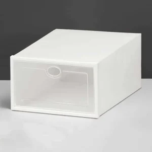 Front Open Stackable Organizer Plastic Clear Shoe Containers Shoe Storage Box With Custom