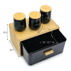 Front Opening Design Dustproof Ventilated Bread Storage Box Kitchen Countertop Front Cover Bread Bin