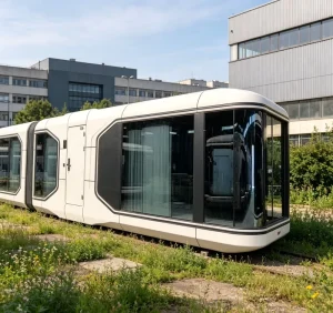 Full Tempered Glass Custom Space Capsule House Movable Cabin With Complete Interior Decoration