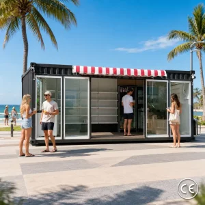 Fully Equipped Modular Shop Complete Container Convenience Store with Shelves Counter and Lighting System for Sale