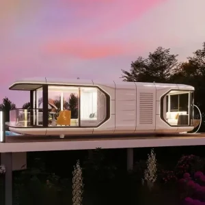 Fully Furnished 2 Bedroom Space Capsule House Prefab Modular Home with Kitchen Bathroom for Glamping Site