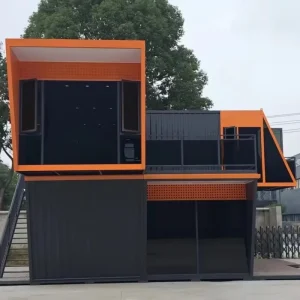 Fully Furnished Option Modular Steel Structure Double Layered Container House Retail Booth Shop 20ft 40ft Customized