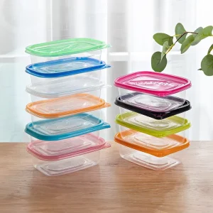 Fun Plastic Food Storage Containers With Lids Airtight Bento Boxes BPA Free Blue Yellow PP Lunch Box Kitchen Houseware