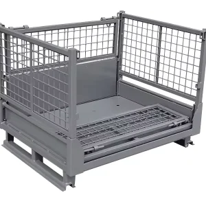 Galvanized Coated Wire Mesh Cage Stackable Storage Container Wire Steel Cage Mesh for Warehouse Logistic Storage and Protection
