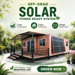 Galvanized Steel 20ft Modular Prefab Pod for Field Water Pump Management with Off-Grid Solar Power System