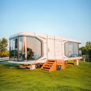 Galvanized Steel Frame Waterproof Anti Corrosion Space Capsule Container Home Smart Home System Solar Panel Quick