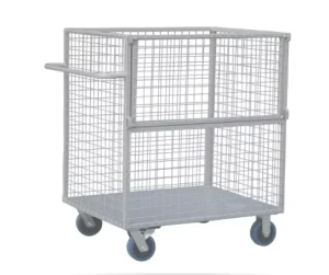 Galvanized Steel Mesh Cage Roll Containers for Warehouse and Factory Use