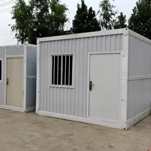 Galvanized Steel Structure Foldable Prefab House Lockable Mini Warehouse for Construction Tool Storage
