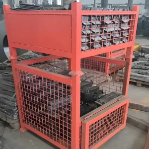 Galvanized Wire Container Collapsible Steel Storage Bin with Forklift Access 50x50mm Mesh Grid
