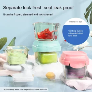 Glass Baby Food Storage Containers Borosilicate Glass Food Safe