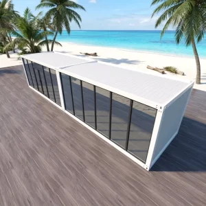 Glass Curtain Wall Container House Prefabricated Modular Office Building for Commercial Exhibition Venue