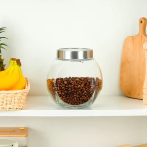 Glass Food Storage Container Stainless Steel Lid Leak Proof Large Round Pot Airtight Grade Bulk Preserve Kitchen