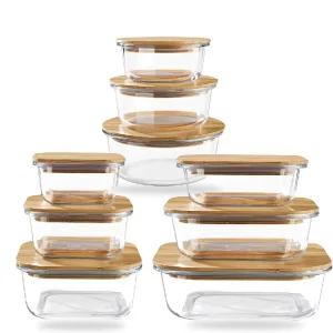 Glass Food Storage Containers with Bamboo Lids Meal Prep Glass Containers Bento Lunch Box