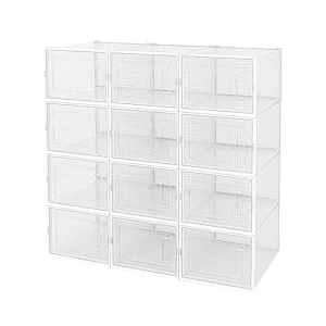 Global Certified Transparent Plastic Shoe Box Foldable Sneaker Case Container for Household Use Rectangle Shape