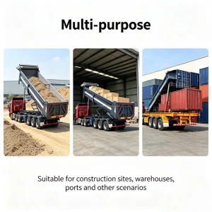 Gooseneck Lowboy Semi Trailer 3 Axle Corrosion Resistant High Strength Heavy Duty Landing Gear >30000kg Payload for Coal