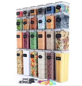 Grain Pantry sealed Organizer clear pp Cereal Food Container Box Kitchen Plastic Airtight Food Storage Containers Set with Lid