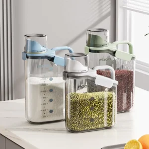 Grain Transparent Tank Rice Barrel Eco Friendly Plastic Bulk Food Storage Container Cereal Dispenser for Rice Flour