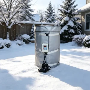 Gray 5 Gallon 20L Nichrome Alloy Resistance Heating Band Electric Heater Adjustable Thermostat Portable Floor Mount Bucket