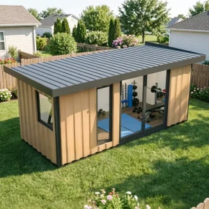 Gym Pod Outdoor Prefab Fitness Cabin Backyard Workout Room Insulated Panels Modern Design Fast Build Solution