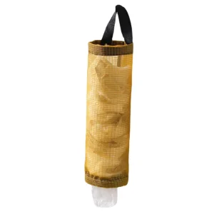 Hanging Folding Mesh Garbage Bag Organizer Trash Recycling Containers Plastic Waste Bag Storage for Kitchen