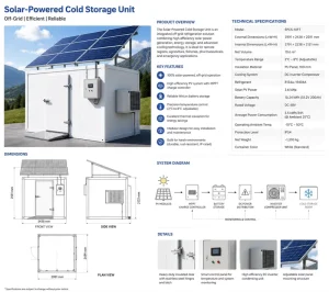Haobei Stand Alone Grid Solar Cold Room Mobile Container Cold Storage Freezer Customized Size Energy Saving Agriculture Storage