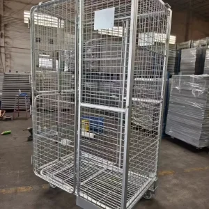 Heavy Duty 1000kg Load Roll Cage Trolley Foldable Logistics Warehouse Storage Container Security Rolling Cart
