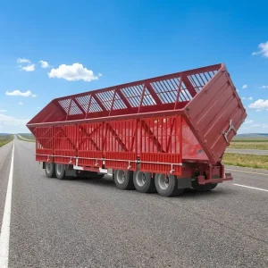 Heavy Duty 3 Axle 40CBM Thick Plate Side Dumper Semi Trailer for Open Mine Site Bulk Stone and Construction Debris Delivery