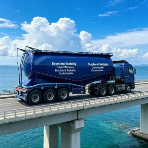 Heavy Duty 3 Axle V Type Bulk Cement Tank Truck Trailer Bulk Cement Semi Trailer for Bulk Cement Fly Ash Transport
