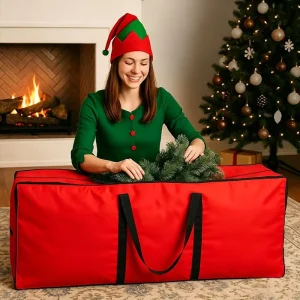 Heavy Duty Christmas Tree Storage Bag Waterproof Dustproof Foldable Large Xmas Tree Container 9 ft Artificial Holiday Organizer