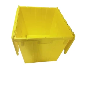 Heavy Duty Factory Attached Lid Shipping Container Plastic Storage Bin with Hinged Lid