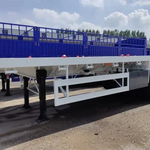 Heavy Duty Flatbed Semi Trailer 3 Axle 40ft Container Flatbed Trailer for Rough Road Transport