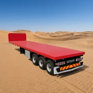 Heavy Duty Flatbed Semi Trailer Steel Platform Trailer for Container and Bulk Cargo Transportation