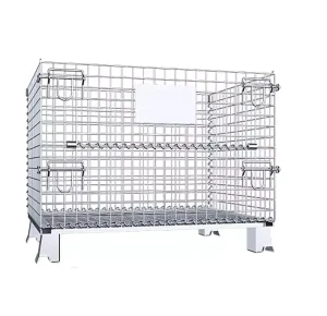 Heavy Duty Foldable Stackable Wire Mesh Storage Cage Container