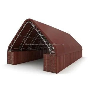Heavy Duty Galvanized Steel 850g PVC Wind Rated A Frame Container Shelter for Mining Site Equipment Storage