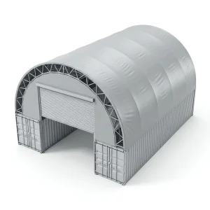 Heavy Duty Galvanized Steel 850g PVC Wind Rated Arch Container Shelter for Port Logistics Cargo Storage