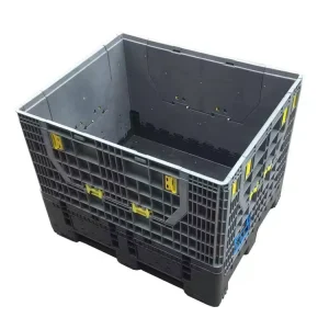 Heavy Duty HDPE Foldable Bins Collapsible 900L Lockable Bulk Container with Lid for Industry Use Cargo & Storage Equipment