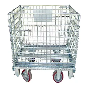 Heavy Duty High Load Bearing Sturdy Galvanized Steel Wire Storage Cage Stackable Warehouse Management Logistics Handling Goods