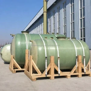 Heavy Duty Horizontal FRP Chemical Container GRP Storage Vessel for Acid and Alkali Liquid